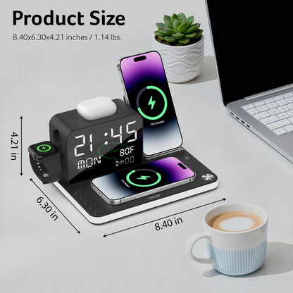 Acer 7-in-1 Wireless Charging Station, compatible with iPhone, Android phones, Apple Watch, and AirPods.