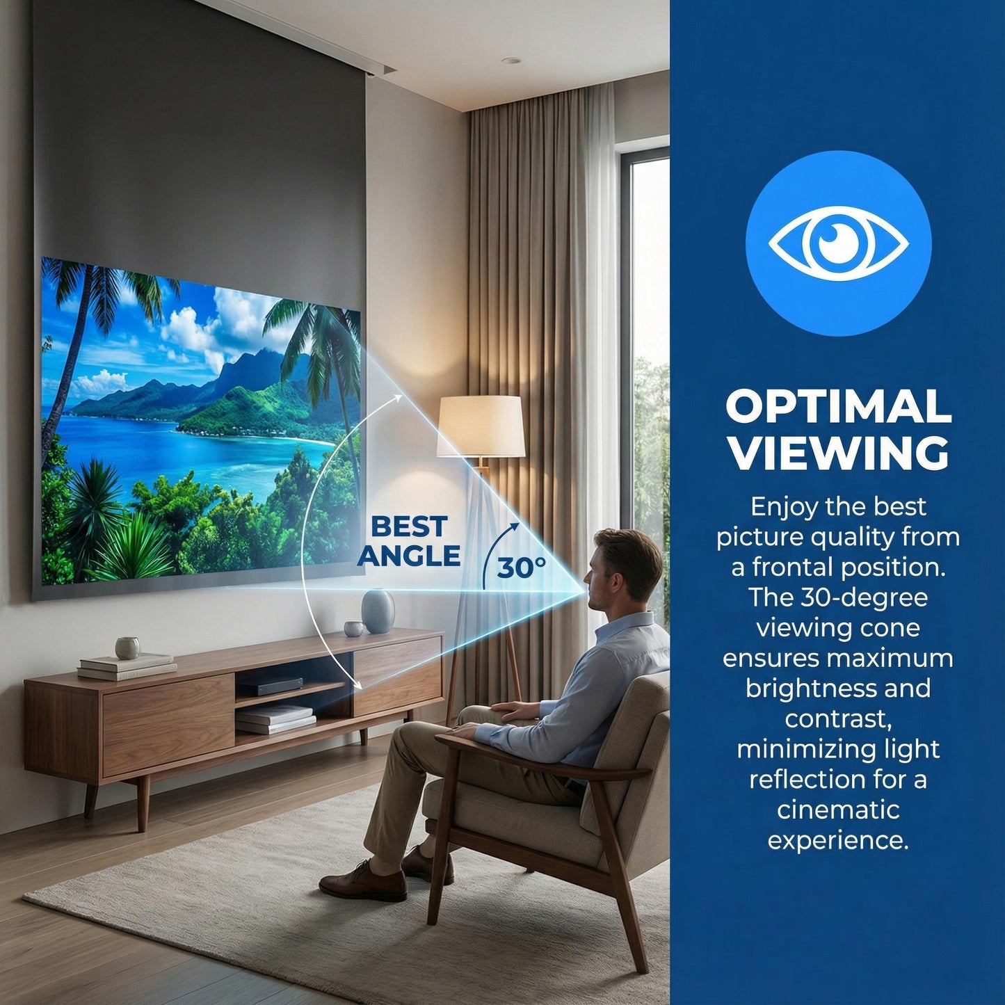 100-inch 4K Ultra HD Anti-glare Foldable Portable Projection Screen