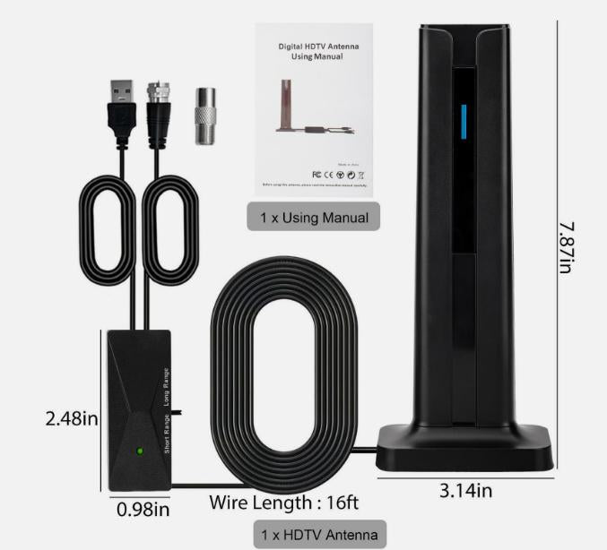 Indoor digital TV antenna for smart TVs