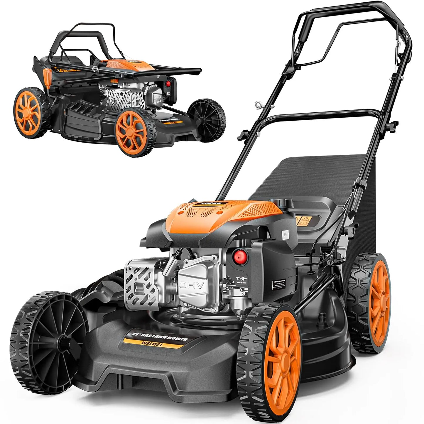 Efurden 21-inch self-propelled gasoline lawnmower, 170cc, 4-in-1 function
