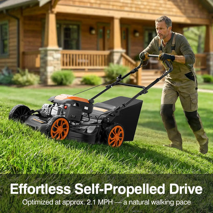Efurden 21-inch self-propelled gasoline lawnmower, 170cc, 4-in-1 function