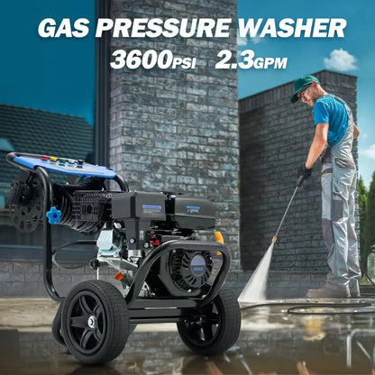 Efurden 3600 PSI gasoline-powered high-pressure washer, suitable for garden cleaning.