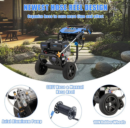 Efurden 3600 PSI gasoline-powered high-pressure washer, suitable for garden cleaning.